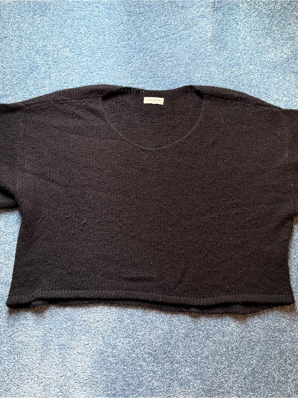 James Street Co wool Black Cropped Sweater